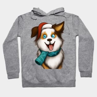 Cute Australian Shepherd Drawing Hoodie